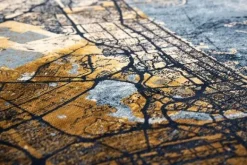 Best Vloerkleed Gold Sea 9698 rond | Dubai Cities | Vloerkleden