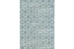 Outlet Vloerkleed Washed Blue Geo Vloerkleden