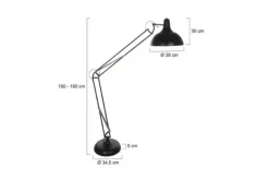 Vloerlampen-Steinhauer Vloerlamp 7632ZW XXL Office Mexlite