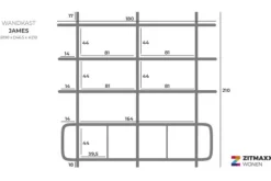 Discount Wandkast 95863 James Vakkenkasten|Boekenkasten
