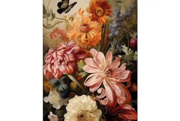 Wandkleden-Urban Cotton Wandkleed Vintage Flowers